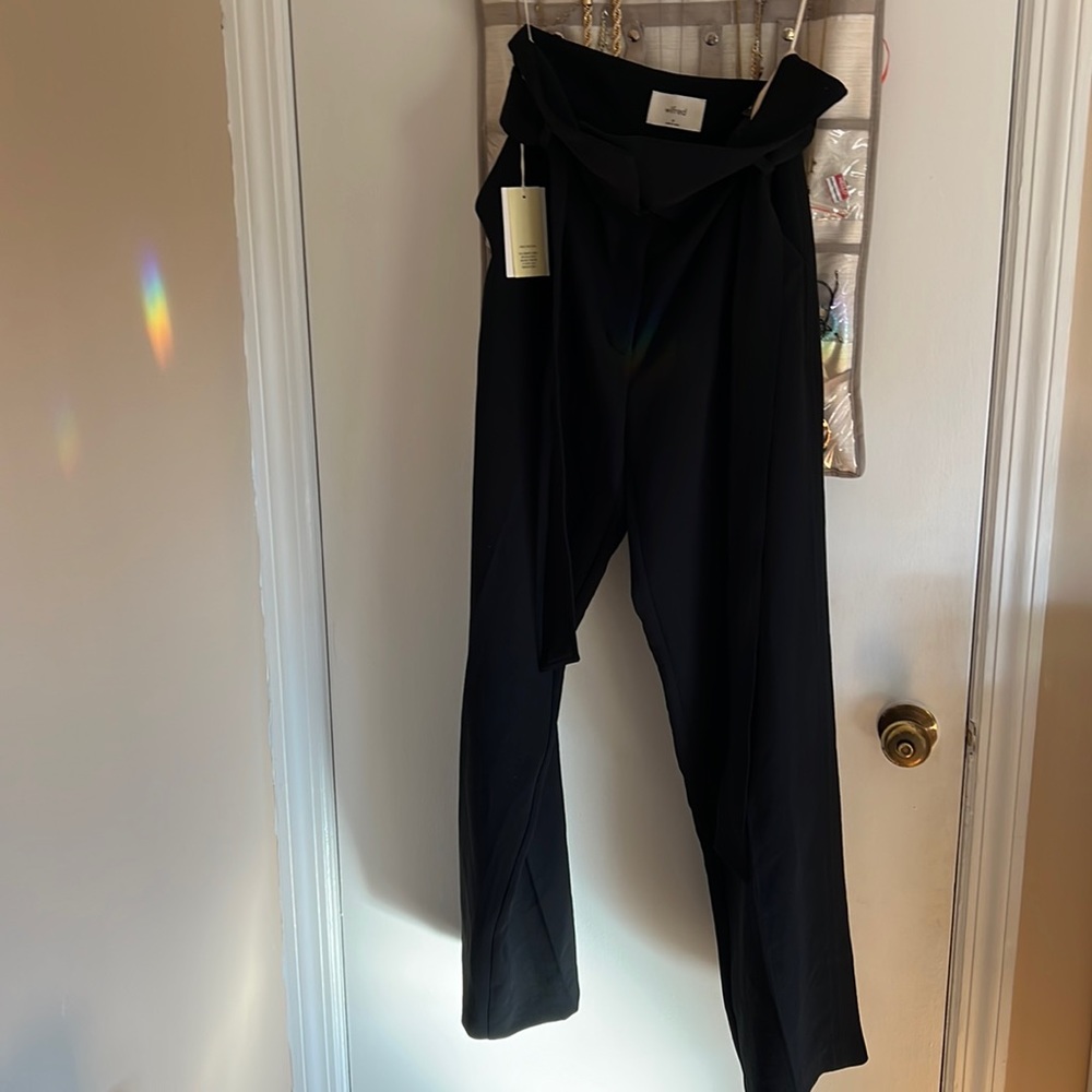 Aritzia High Tied Black Pants